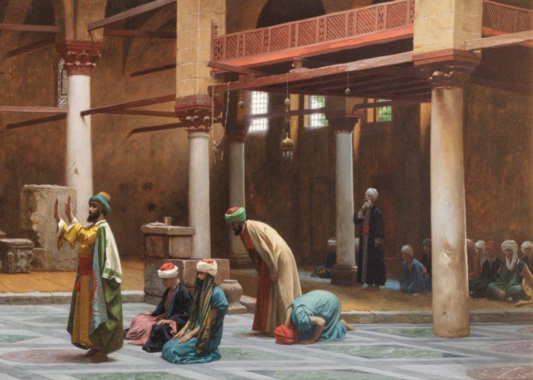 هنر عید فطر: ژان-لئون ژروم، نماز در مسجد، حدود ۱۸۲۴-۱۹۰۴، ساتبیز.